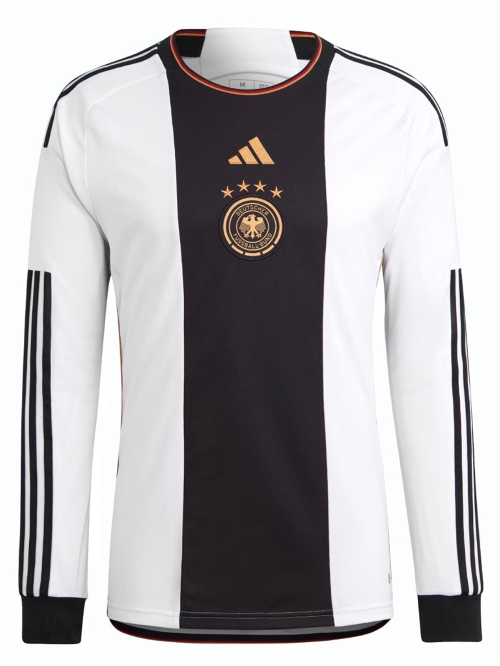 adidas Germany Soccer Black and White Long-Sleeve 2022 Home Jersey